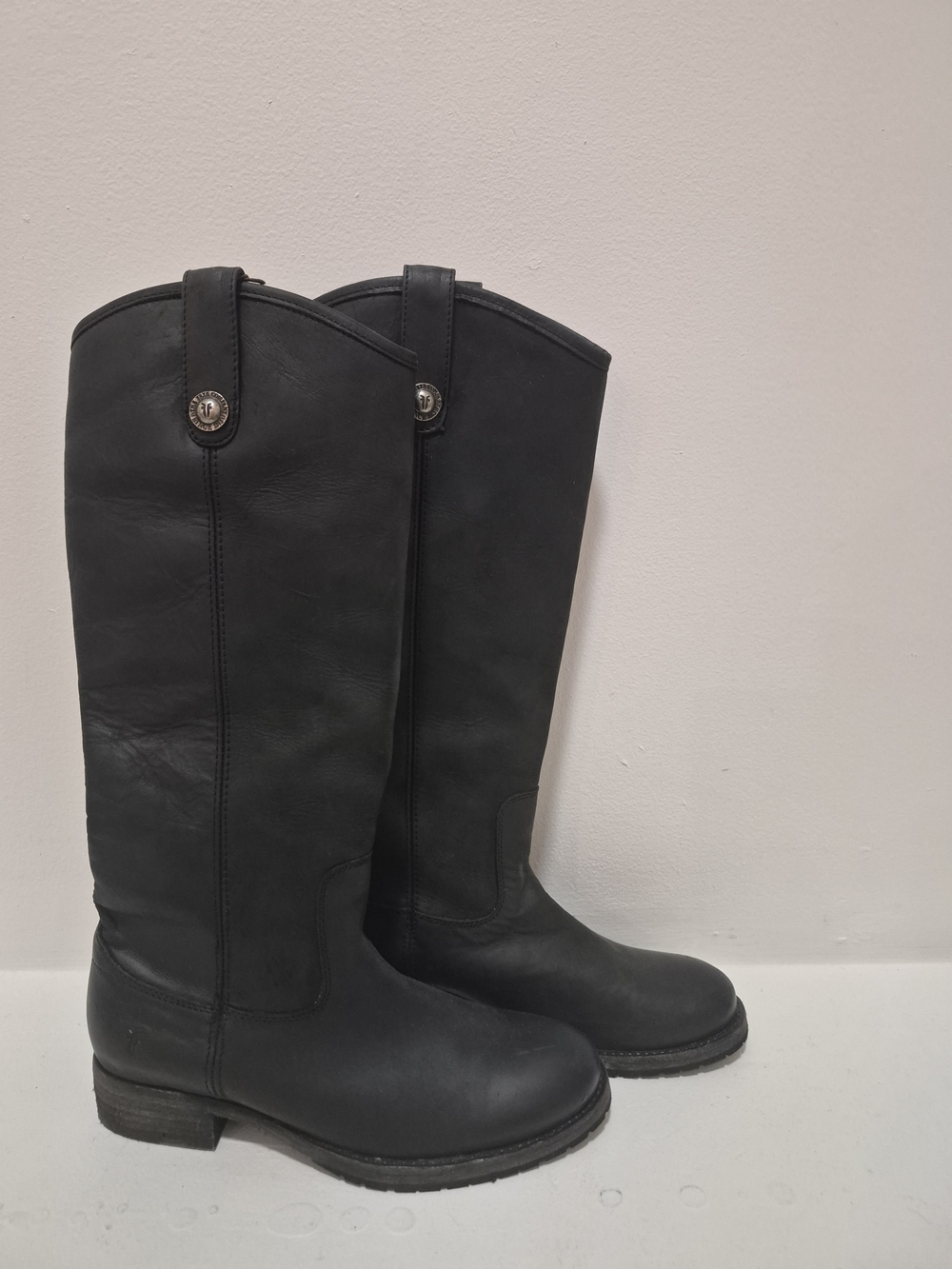 Frye Melissa Button Lug Tall Boots in black